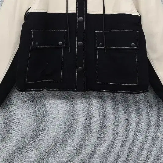 [BUNJANG] BE JOEY Black and Ivory Two-Tone Jacket / BE JOEY 크림 블랙 투톤 자켓 F