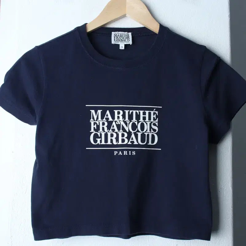 [BUNJANG] Marithe Francois Girbaud Big Logo Navy T-Shirt / W(S-M) 마리떼프랑소와저버 반팔 티셔츠 빅로고 네이비-18584