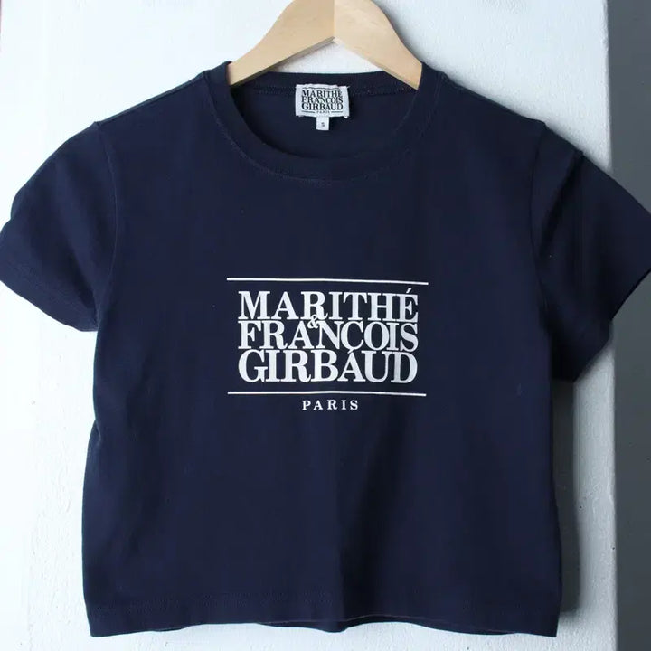 [BUNJANG] Marithe Francois Girbaud Big Logo Navy T-Shirt / W(S-M) 마리떼프랑소와저버 반팔 티셔츠 빅로고 네이비-18584