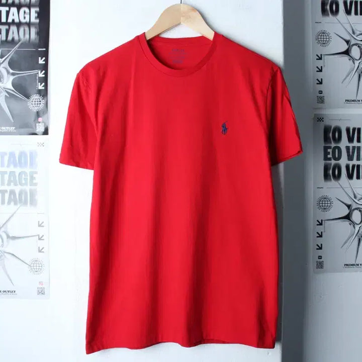 [BUNJANG] Polo Ralph Lauren Red Solid Pony T-Shirt / (S-M) 폴로 랄프로렌 반팔 티셔츠 레드 무지 포니-18586