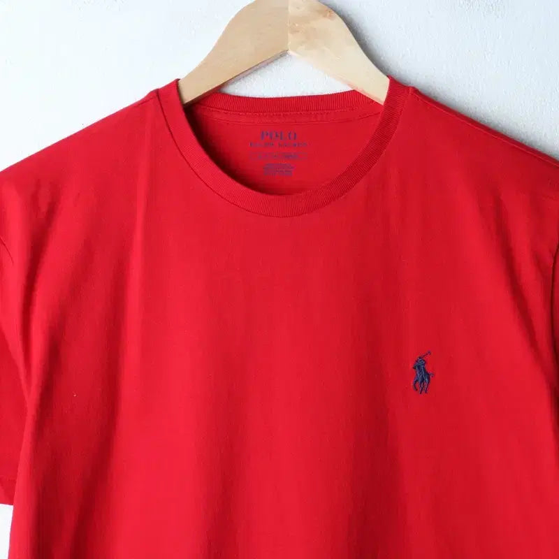 [BUNJANG] Polo Ralph Lauren Red Solid Pony T-Shirt / (S-M) 폴로 랄프로렌 반팔 티셔츠 레드 무지 포니-18586