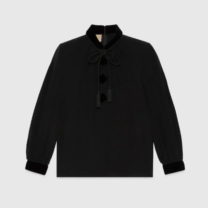 [BUNJANG] Gucci Silk Crepe Shirt - Black / 구찌 실크 크레이프 셔츠 블랙 (34-36)
