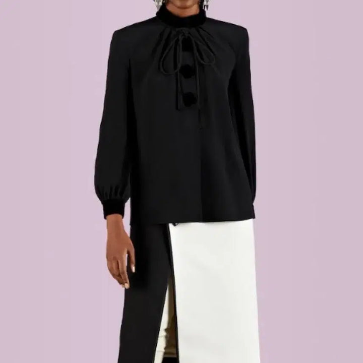 [BUNJANG] Gucci Silk Crepe Shirt - Black / 구찌 실크 크레이프 셔츠 블랙 (34-36)