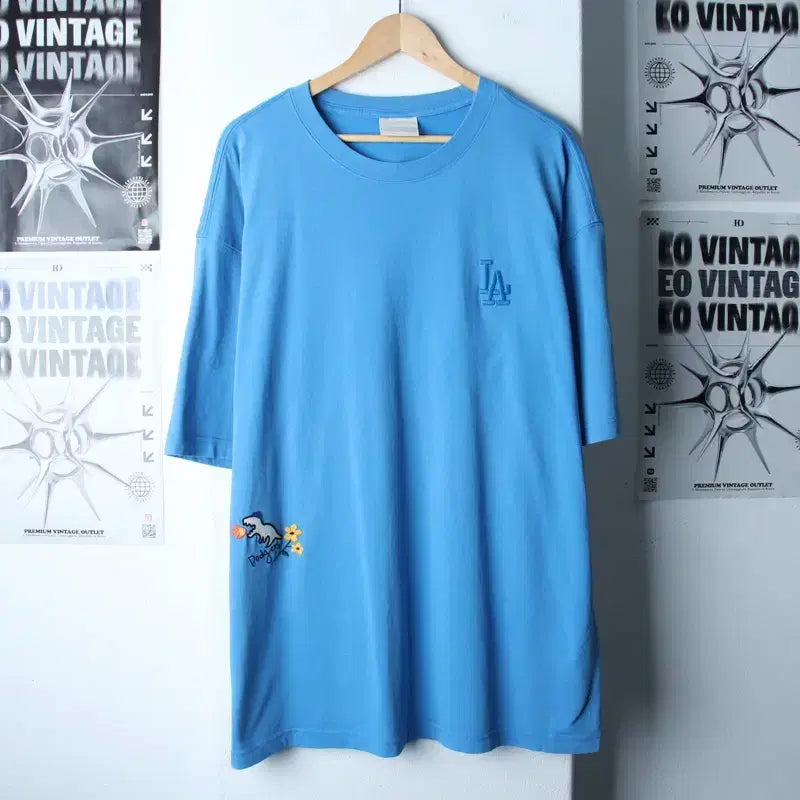 [BUNJANG] MLB Big Size Blue T-shirt / W(XL-2LX) MLB 엠엘비 반팔 티셔츠 빅사이즈 블루-18589