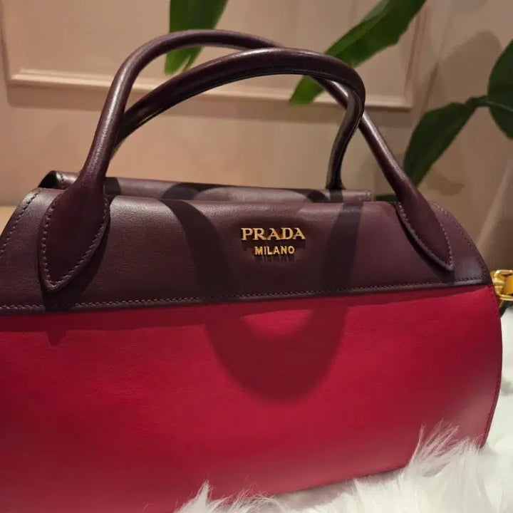 [BUNJANG] Prada Two-Tone Bowling Bag / 프라다 투톤 가방 숄더 스트랩 포함 (볼링백)