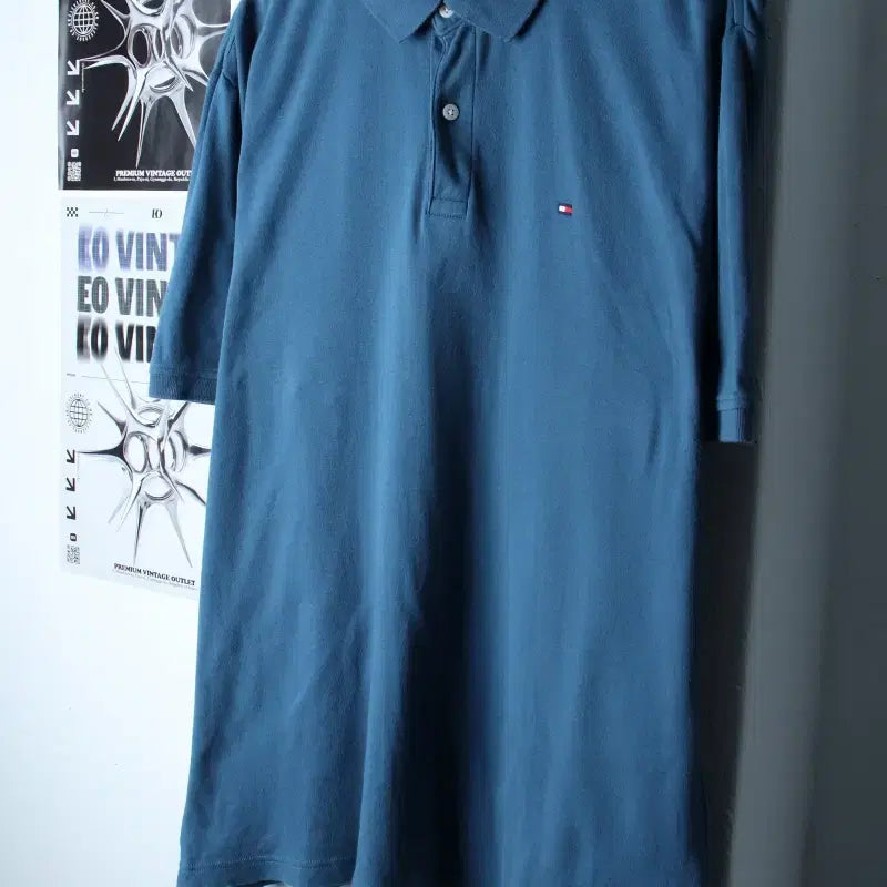 [BUNJANG] Tommy Hilfiger Polo T-Shirt (XL-2XL) Blue / (XL-2XL) 타미힐피거 반팔 카라 티셔츠 빅사이즈 블루-1858D