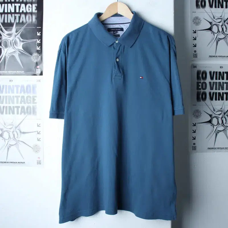 [BUNJANG] Tommy Hilfiger Polo T-Shirt (XL-2XL) Blue / (XL-2XL) 타미힐피거 반팔 카라 티셔츠 빅사이즈 블루-1858D
