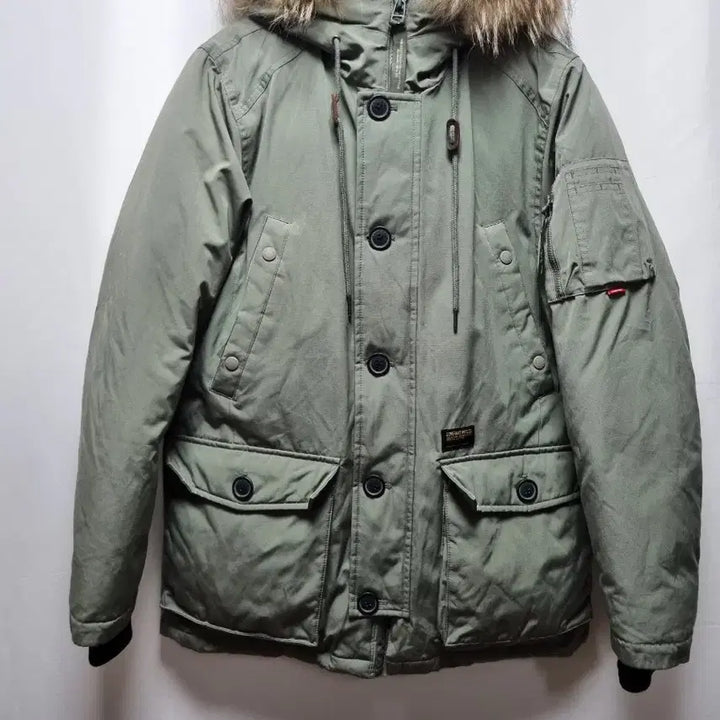 [BUNJANG] Covernat Khaki Goose Down Hooded Padded Jacket / 커버낫 카키색 후드 구스다운 패딩