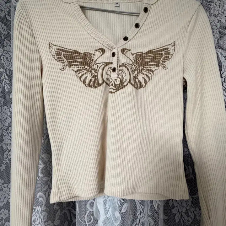 [BUNJANG] Ivory Ribbed Crop Y2k Long Sleeve T-shirt / 아이보리 골지 크롭 y2k 긴팔티셔츠