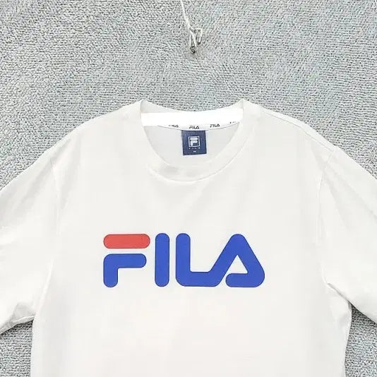 [BUNJANG] Fila Printed White Training T-shirt / 휠라 프린팅 화이트 트레이닝 반팔티 100(L)