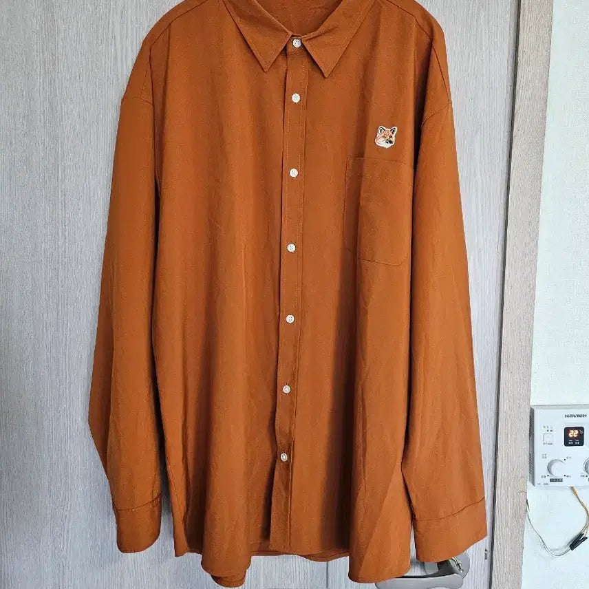 [BUNJANG] Maison Kitsune Fox Embroidered Wool Shirt / 메종키츠네 폭스 자수 울 셔츠 110