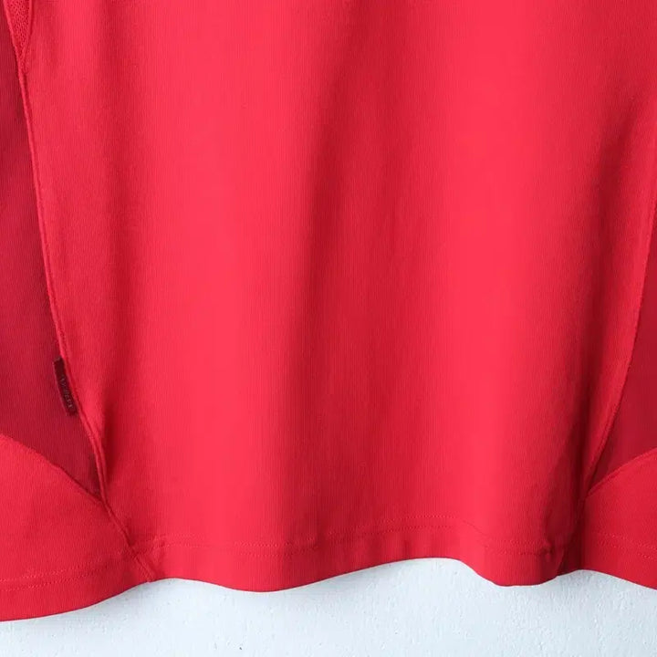 [BUNJANG] The North Face Polo Shirt Half Zip Red / (M-L) 노스페이스 반팔 카라 티셔츠 기능성 반집업 레드-18590