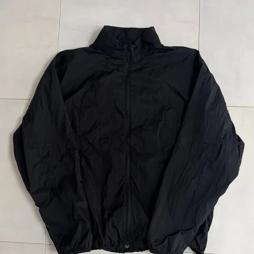 [BUNJANG] Musinsa Standard High Neck Sheer Windbreaker Jacket Black / 무탠다드 하이넥 시어 윈드브레이커 바람막이 블랙