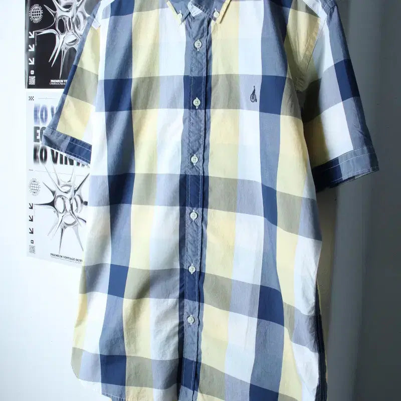 [BUNJANG] Beanpole Checkered Polo Shirt / (2XL) 빈폴 반팔 카라 티셔츠 셔츠 남방 빅사이즈 체크-18591