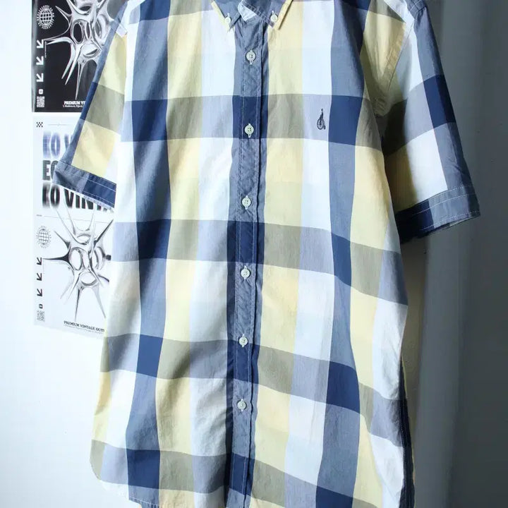 [BUNJANG] Beanpole Checkered Polo Shirt / (2XL) 빈폴 반팔 카라 티셔츠 셔츠 남방 빅사이즈 체크-18591