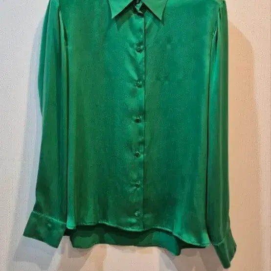 [BUNJANG] Maje Cecily Silk Green Blouse / 마쥬 cecily 실크 그린 블라우스