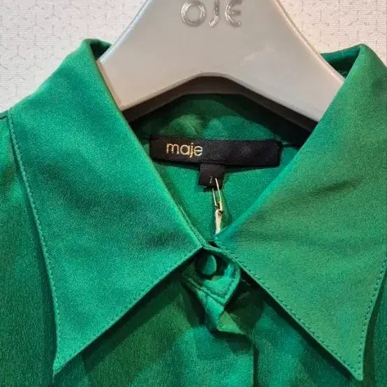 [BUNJANG] Maje Cecily Silk Green Blouse / 마쥬 cecily 실크 그린 블라우스