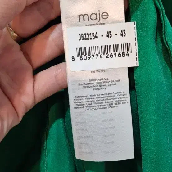 [BUNJANG] Maje Cecily Silk Green Blouse / 마쥬 cecily 실크 그린 블라우스
