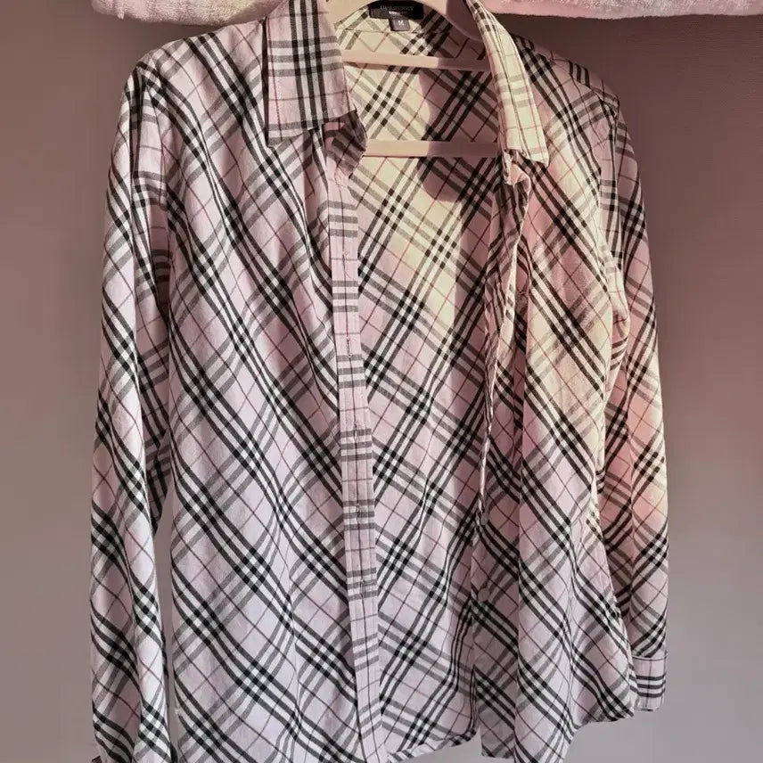 [BUNJANG] Burberry Pink Check Shirt / 버버리 핑크 체크 셔츠