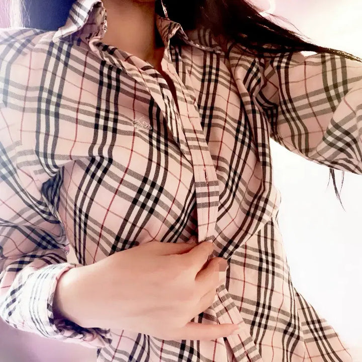 [BUNJANG] Burberry Pink Check Shirt / 버버리 핑크 체크 셔츠