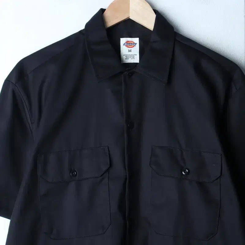 [BUNJANG] Dickies Short Sleeve Polo Shirt Black / (M-L) 디키즈 반팔 카라 티셔츠 셔츠 남방 블랙 무지-18592