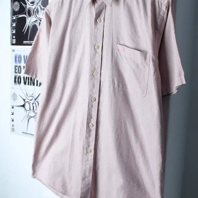 [BUNJANG] Daks Patterned Short Sleeve Polo Shirt / (M-L) 닥스 반팔 카라 티셔츠 셔츠 남방 패턴 레드-18593