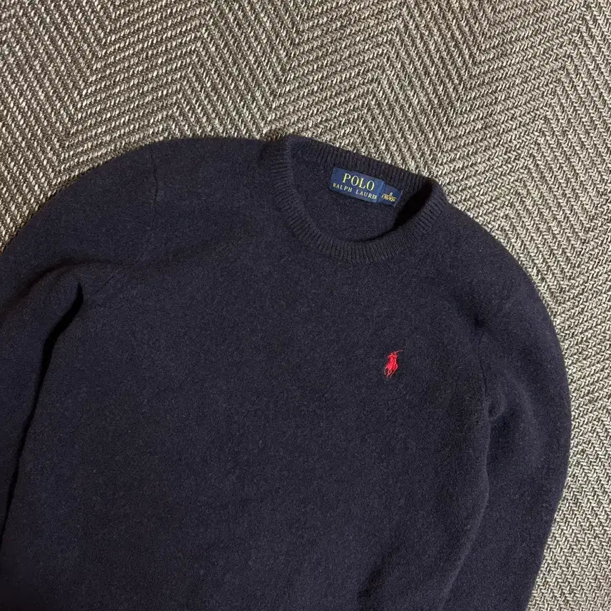 [BUNJANG] Polo Ralph Lauren Navy Lambswool Knit Sweater / 폴로 랄프로렌 네이비 램스울 니트 S