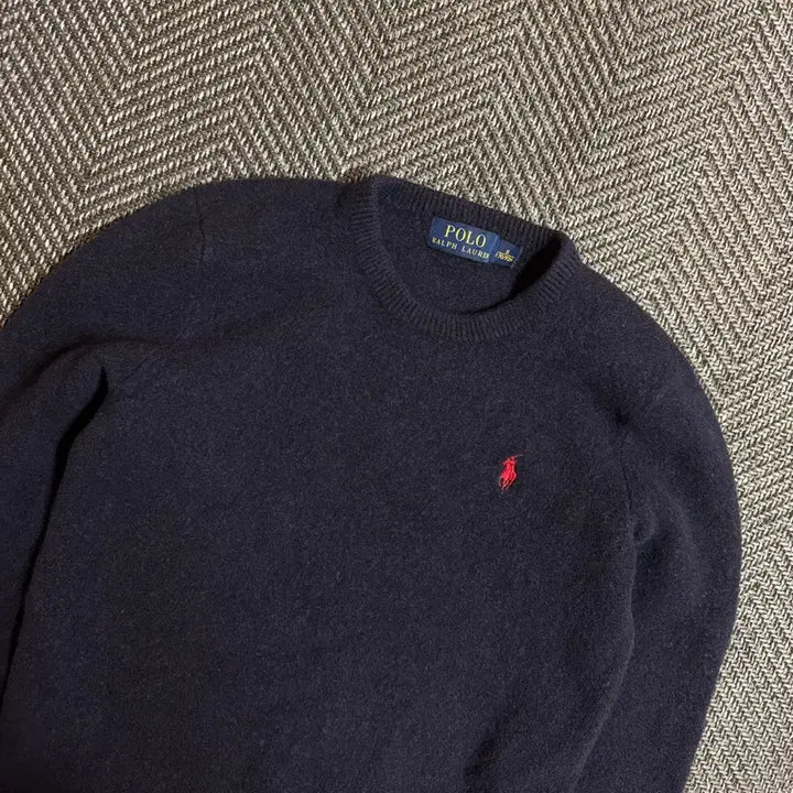 [BUNJANG] Polo Ralph Lauren Navy Lambswool Knit Sweater / 폴로 랄프로렌 네이비 램스울 니트 S