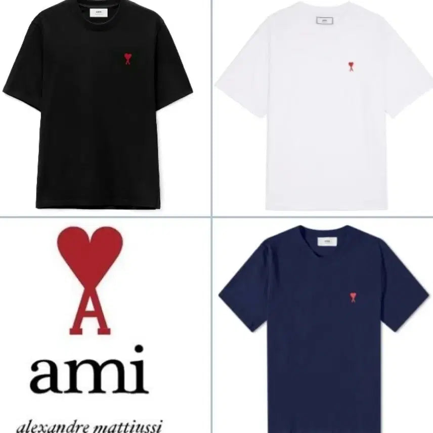 [BUNJANG] AMI Small Heart Short Sleeve T-shirt / 무배 이벤 정품 QR인증 새상품 아미 스몰 하트 반팔티