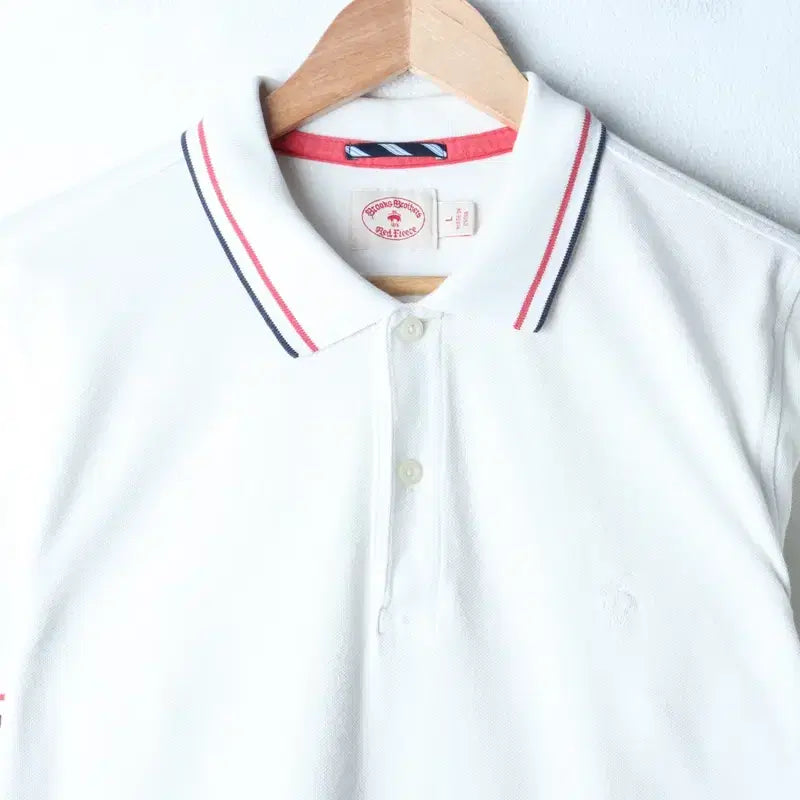 [BUNJANG] Brooks Brothers Short Sleeve Polo Shirt White / (L-XL) 브룩스브라더스 반팔 카라 티셔츠 스몰로고 화이트-185C2