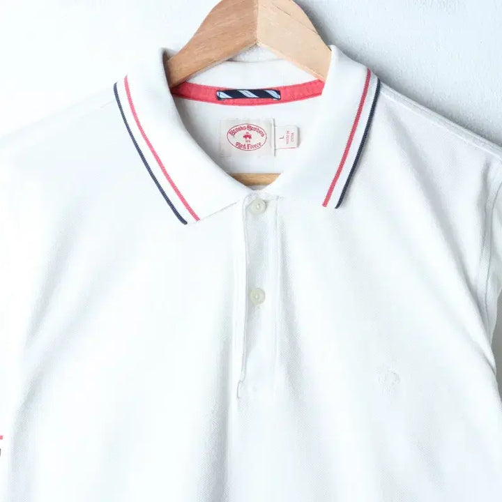 [BUNJANG] Brooks Brothers Short Sleeve Polo Shirt White / (L-XL) 브룩스브라더스 반팔 카라 티셔츠 스몰로고 화이트-185C2
