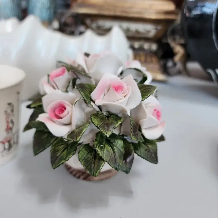 [BUNJANG] Ceramic Rose Basket 11cm / 도자기 장미바구니 지름11cm  높이10cm  멀정합니다