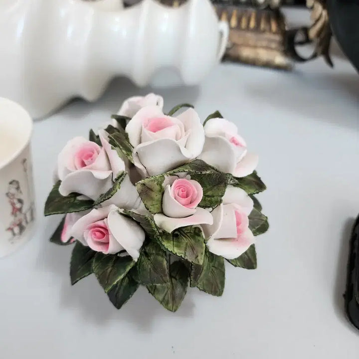 [BUNJANG] Ceramic Rose Basket 11cm / 도자기 장미바구니 지름11cm  높이10cm  멀정합니다