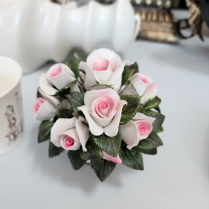 [BUNJANG] Ceramic Rose Basket 11cm / 도자기 장미바구니 지름11cm  높이10cm  멀정합니다