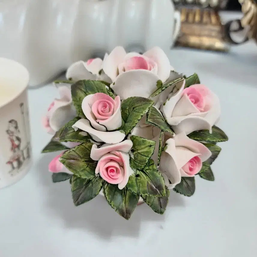 [BUNJANG] Ceramic Rose Basket 11cm / 도자기 장미바구니 지름11cm  높이10cm  멀정합니다