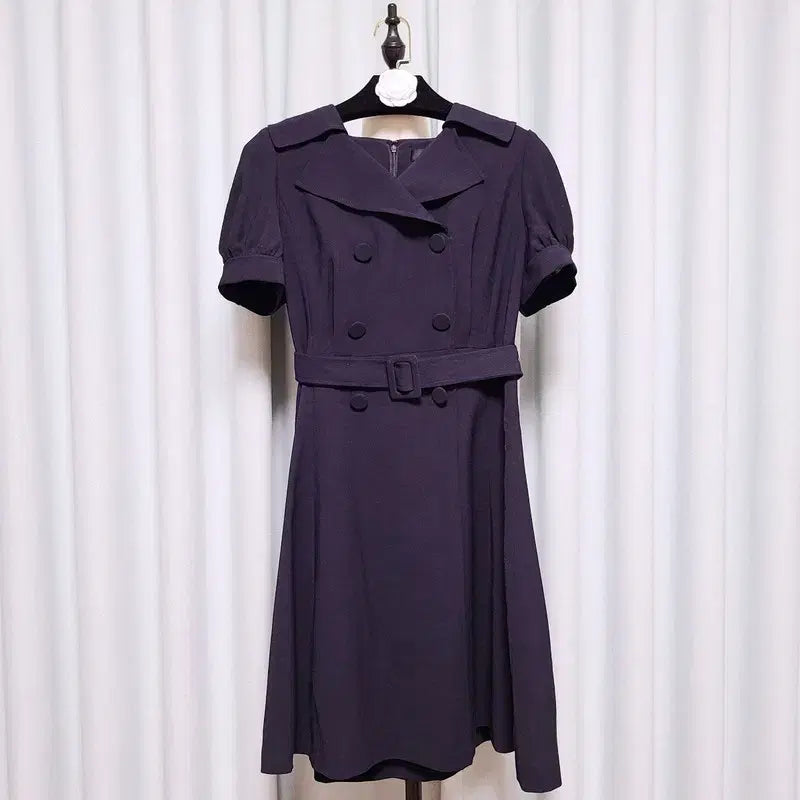 [BUNJANG] LINE Kara Puff Sleeve Dress / LINE 라인 카라 퍼프 원피스