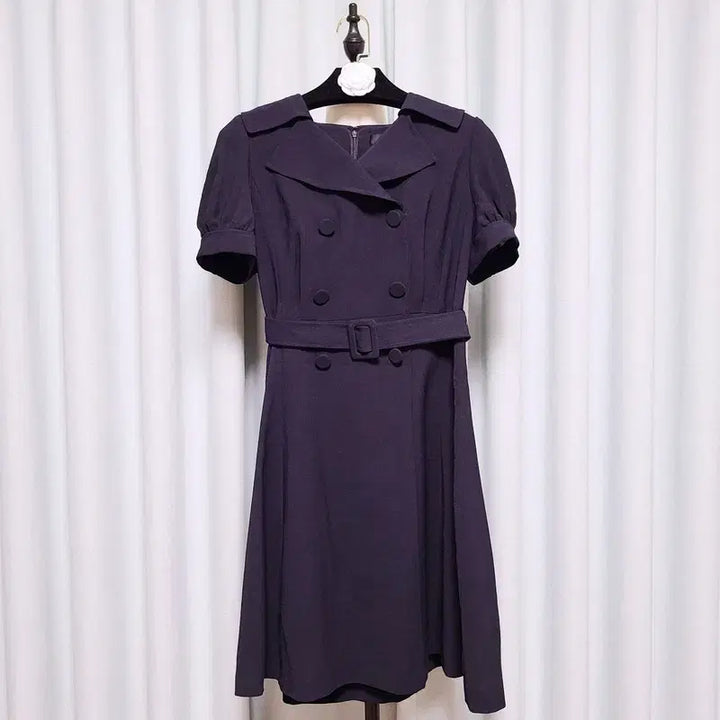 [BUNJANG] LINE Kara Puff Sleeve Dress / LINE 라인 카라 퍼프 원피스