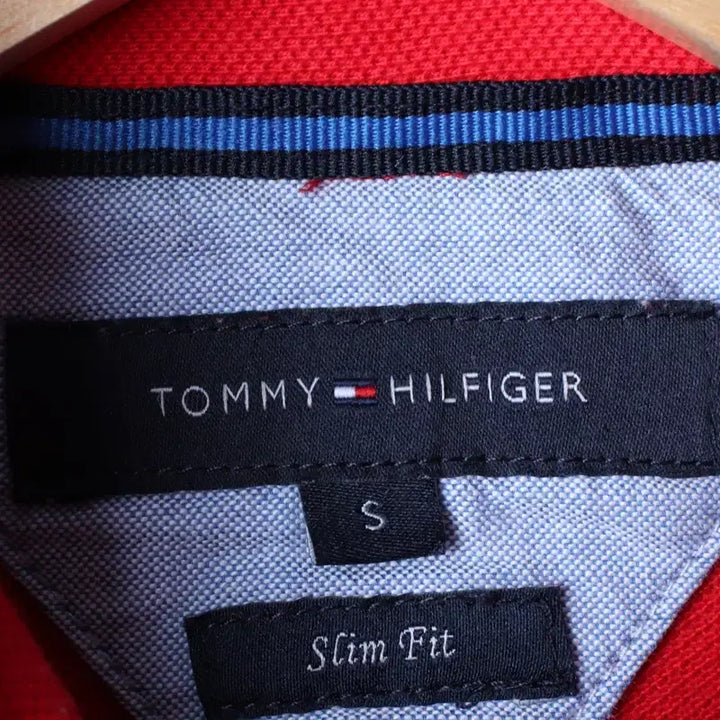 [BUNJANG] Tommy Hilfiger Striped Polo Shirt / (S-M) 타미힐피거 반팔 카라 티셔츠 스트라이프 레드-185C7