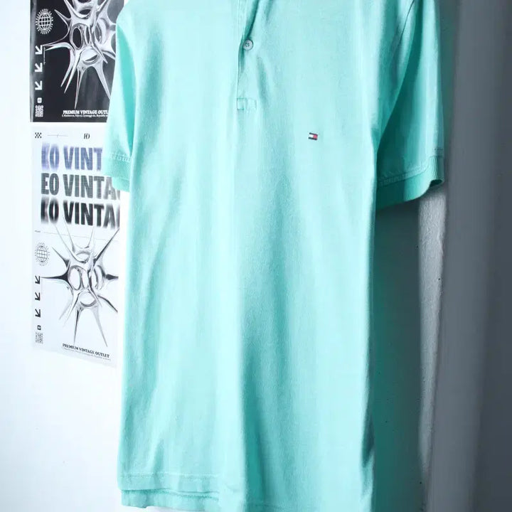 [BUNJANG] Tommy Hilfiger Small Logo Polo Shirt / (S-L) 타미힐피거 반팔 카라 티셔츠 스몰로고 연그린-185CA