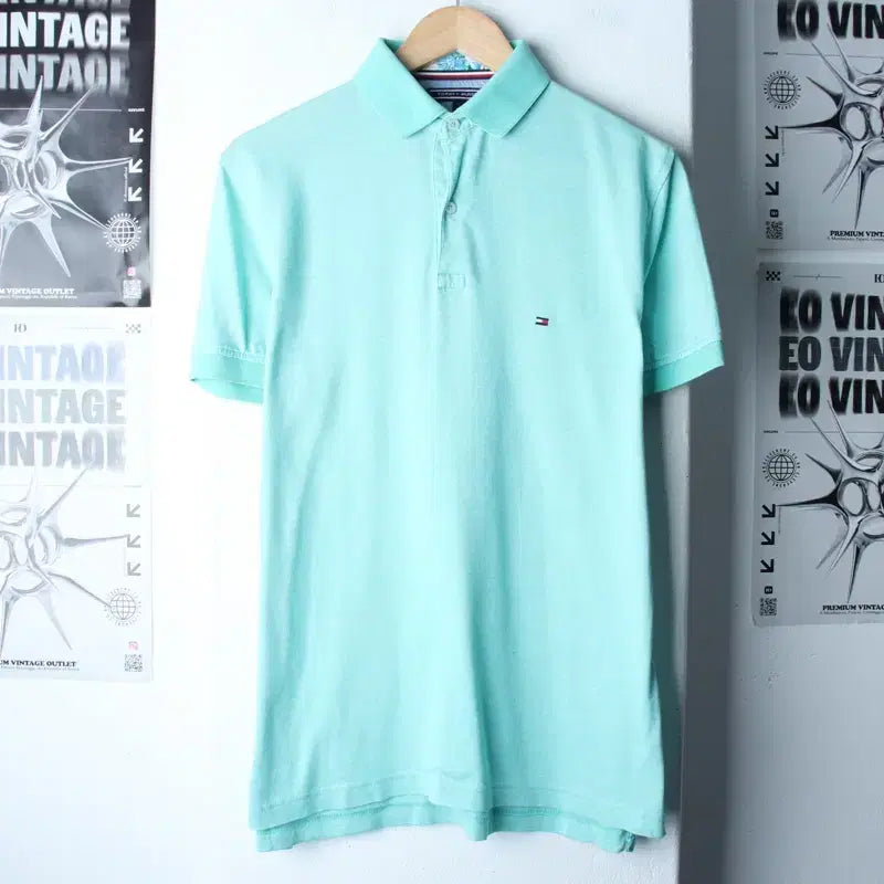 [BUNJANG] Tommy Hilfiger Small Logo Polo Shirt / (S-L) 타미힐피거 반팔 카라 티셔츠 스몰로고 연그린-185CA