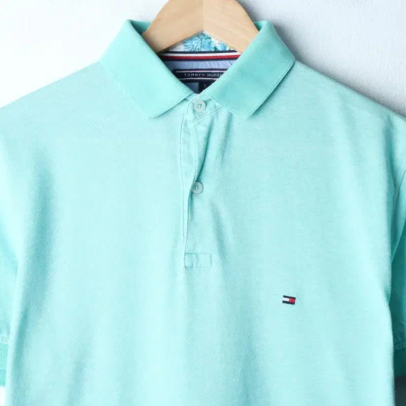 [BUNJANG] Tommy Hilfiger Small Logo Polo Shirt / (S-L) 타미힐피거 반팔 카라 티셔츠 스몰로고 연그린-185CA