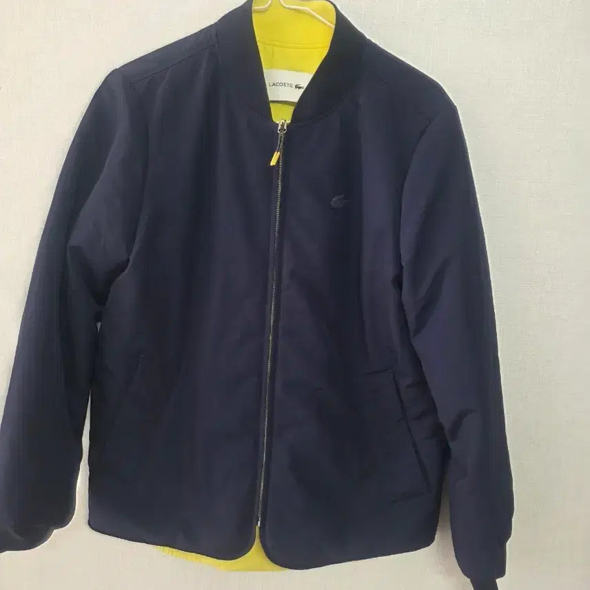 [BUNJANG] Lacoste Navy/Yellow Bomber Jacket / 라코스테 네이비/옐로우 봄버 자켓