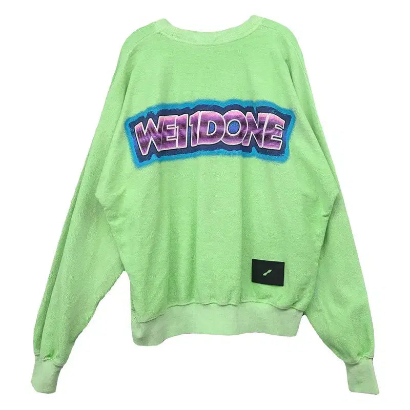 [BUNJANG] Well Done Light Green Vintage Sweatshirt / 웰던 라이트 그린 빈티지 스웻셔츠 맨투맨 S