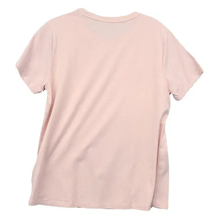 [BUNJANG] Tommy Hilfiger Printed Light Pink T-shirt / 타미힐피거 프린팅 라이트 핑크 반팔티 M/M/M
