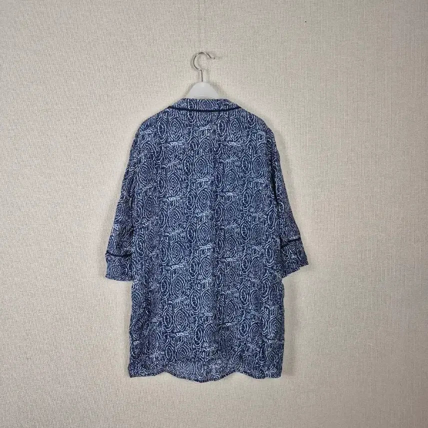 [BUNJANG] Blue Pattern Rayon Blouse / 