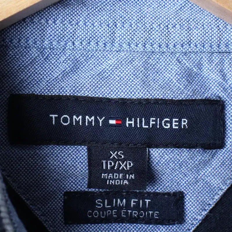 [BUNJANG] Tommy Hilfiger Two-Tone Navy Polo Shirt / (XS-S) 타미힐피거 반팔 카라 티셔츠 투톤 네이비 올드스쿨-185D0