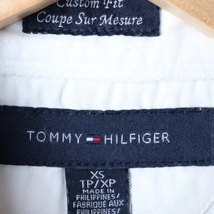 [BUNJANG] Tommy Hilfiger Short Sleeve Polo Shirt - White / (XS-M) 타미힐피거 반팔 카라 티셔츠 삼선 화이트 올드스쿨-185D1