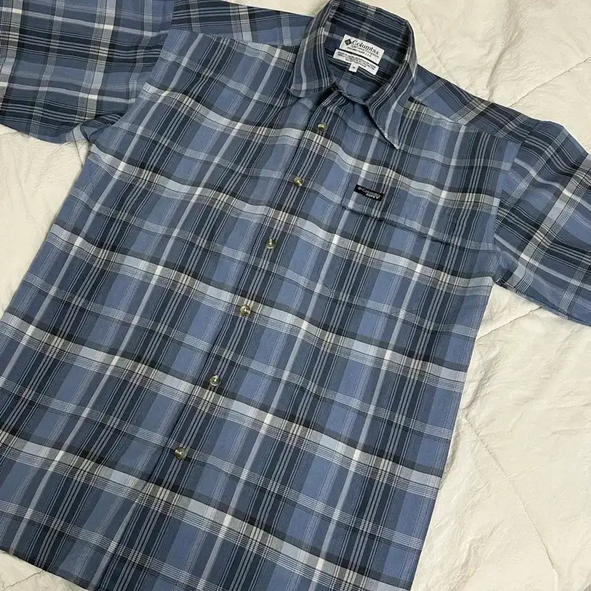 [BUNJANG] Columbia Checkered Short Sleeve Shirt - Large / 콜롬비아 체크 반팔 셔츠 라지