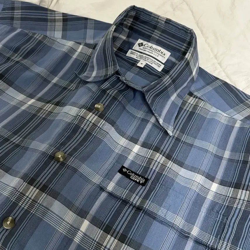 [BUNJANG] Columbia Checkered Short Sleeve Shirt - Large / 콜롬비아 체크 반팔 셔츠 라지