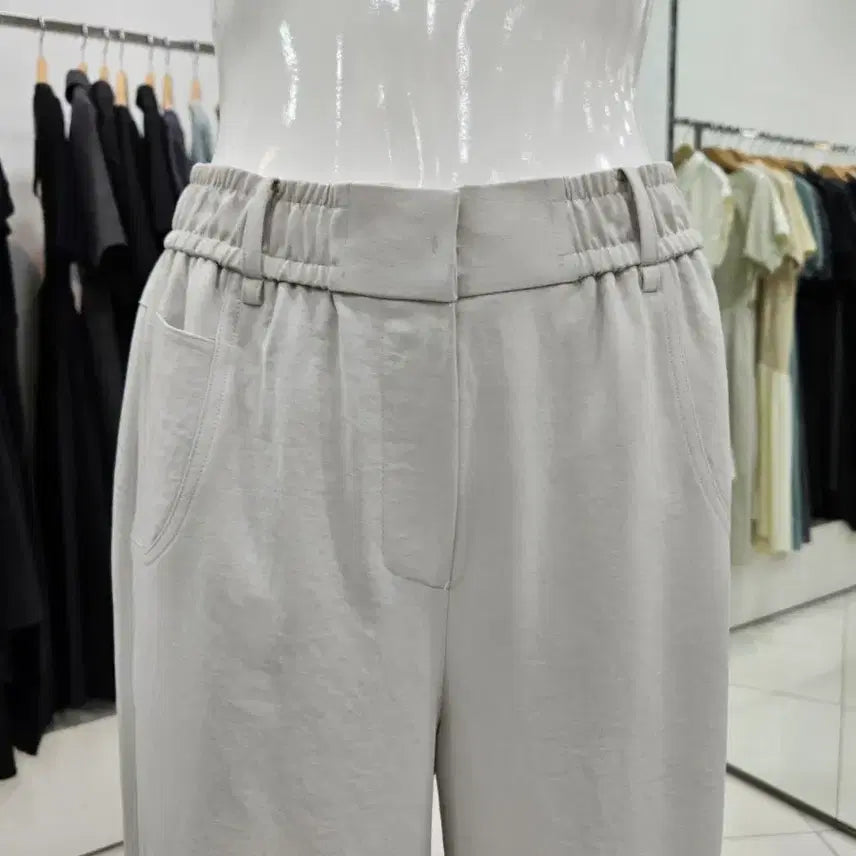 [BUNJANG] Polyester Semi-Wide Bending Pants / 폴리 세미와이드 밴딩팬츠 55